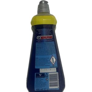 نمای پشت مایع جلادهنده ماشین ظرفشویی لیمویی فینیش 400 ml