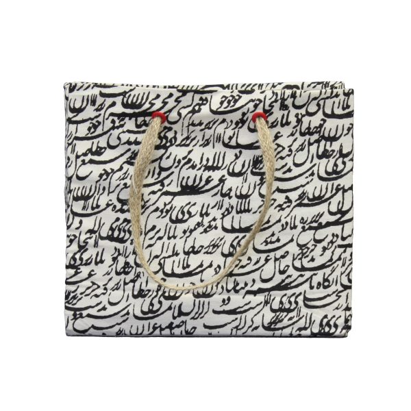 توت بگ متقال (ساک دستی پارچه ای) طرح سیاه مشق سایز 2 کد S2