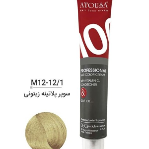 رنگ موی آتوسا 100 شماره M12-12.1 سوپر پلاتینه زیتونی Atousa Color